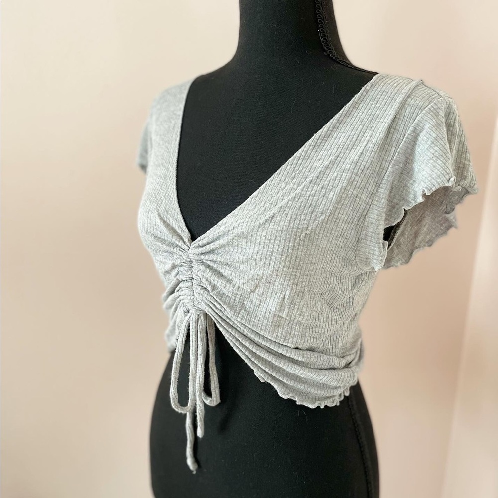 Gray adjustable crop top
